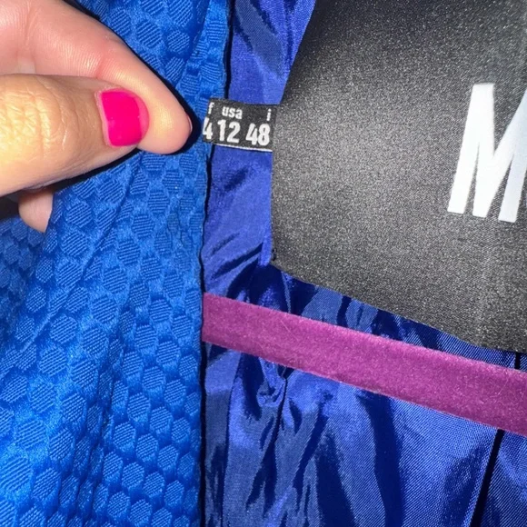 NWT RARE Love Moschino Vibrant Blue Jacket with Black Heart Accents SIZE 12 - Picture 6 of 7